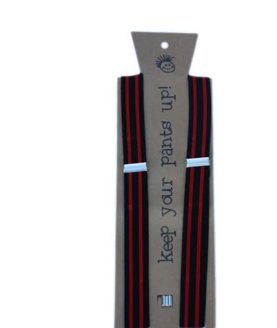 Black and Red Striped Suspenders