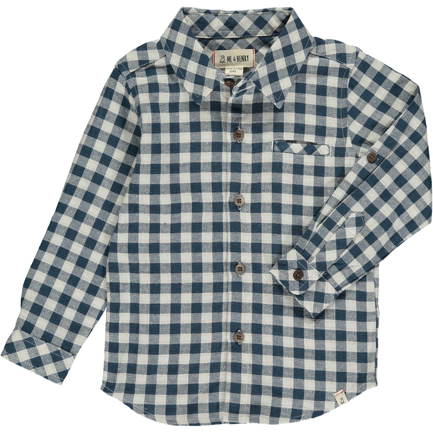 Atwood Woven Plaid Shirt- Teal & White