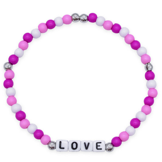 Pink Beaded LOVE Bracelet